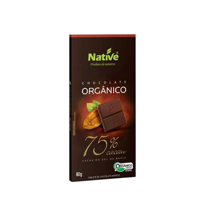 Kit 12 Unidades 80g - Chocolate Orgânico Native 75% Cacau
