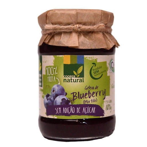 Geleia de Blueberry (Mirtilo) Orgânico Zero Açúcar 180g