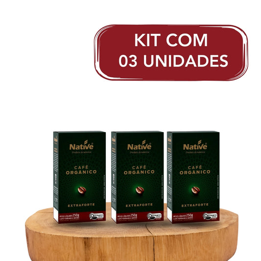 Kit 3 Unidades - Café Organico Native Extra Forte 250g