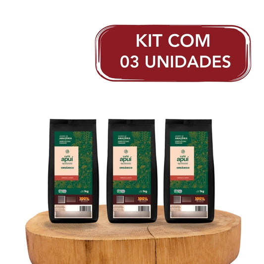 Kit 3 Unidades - Café Orgânico Apuí 1kg