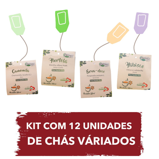 Kit 12 Unidades - Chás Orgânicos Diversos 15g